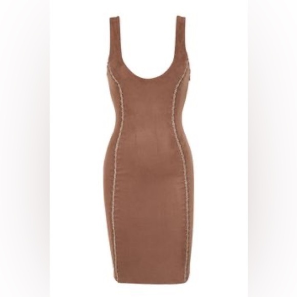 NWT HOUSE OF CB Alanis Cooper Vegan Suede Sleeveless Dress XS - Picture 5 of 12